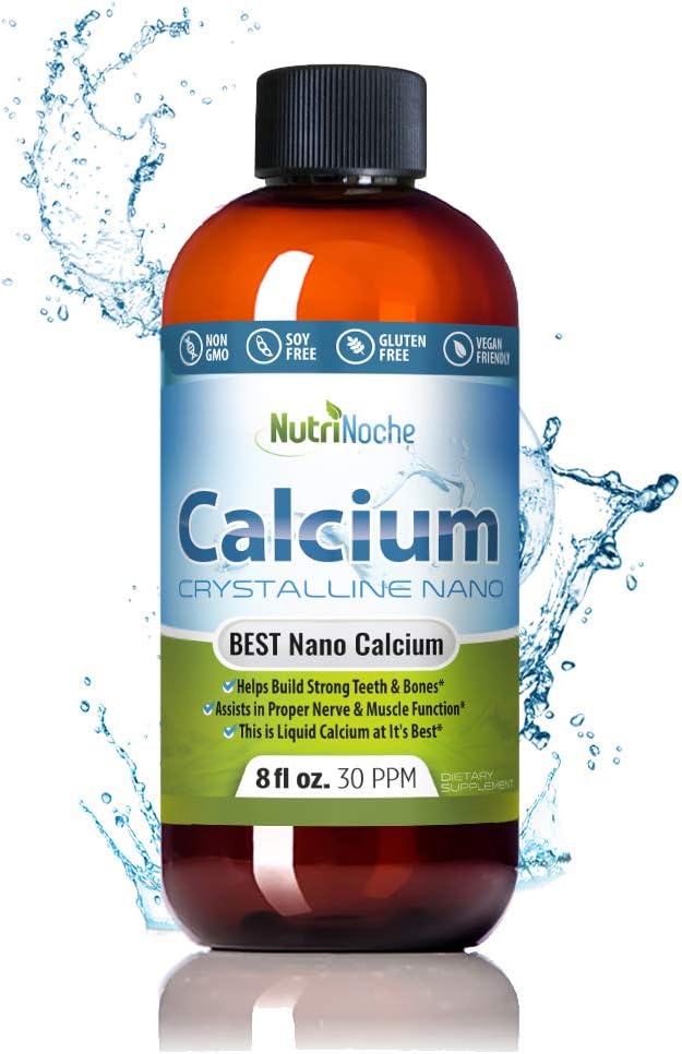 NutriNoche Liquid Calcium Suplement - 99,99% Ultra Pure Crystalline Nano Calcium for Women, Men & Children - Calcium Citrate Alternative - Absorbed at a Cellular Level Sublingually - 30 plum
