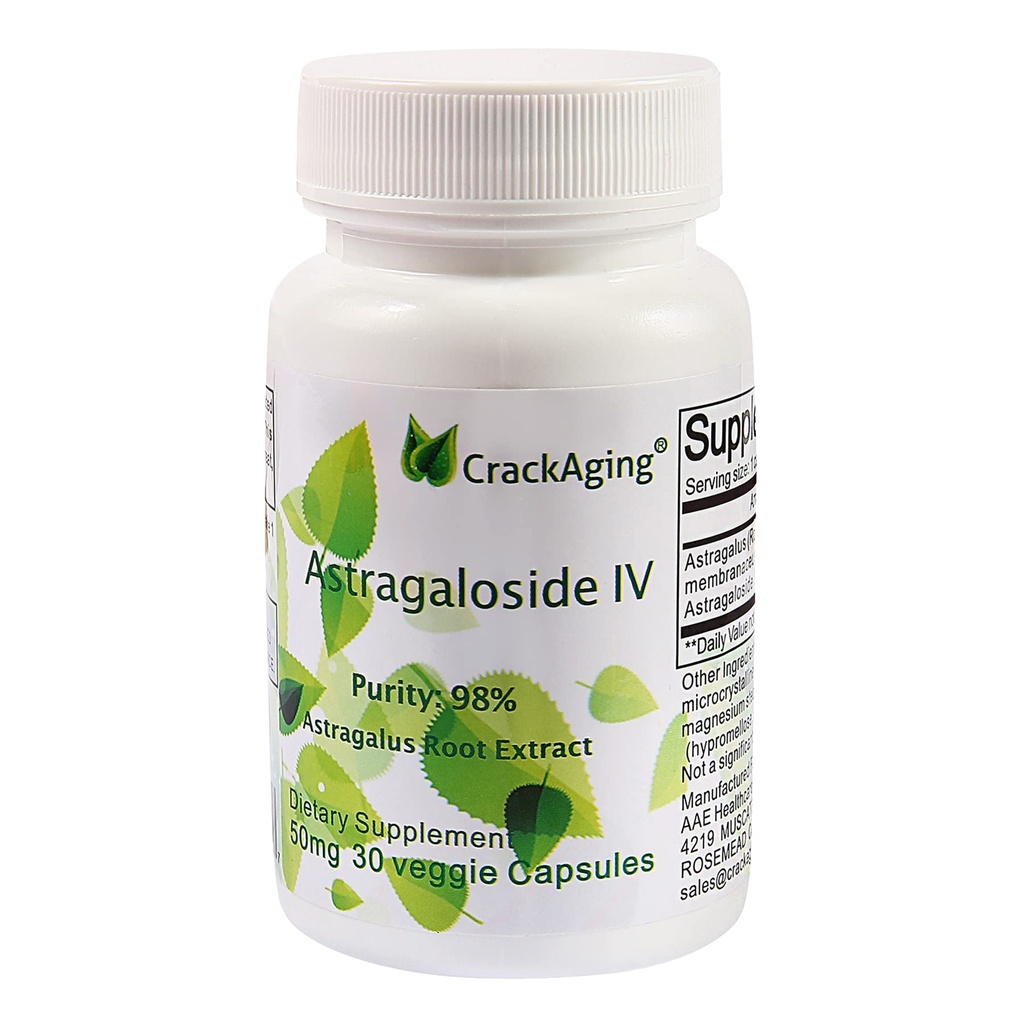 Crackaging-Super- Absorpsi Astragaloside IV 98% 50mg 30 Capsule Antial Cell Telomere Astragalus Root Suplemen