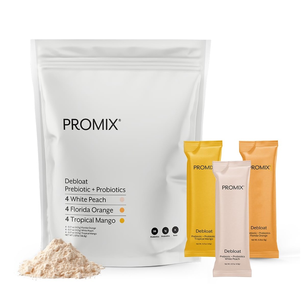 Promix Nutrection Debloat Pregities and Progetical - Digetical Health, Nausea Relief, Gut Repair, and Bloating Relief for Women and Men - Variety Pack - 12 Servings (Paket 12)