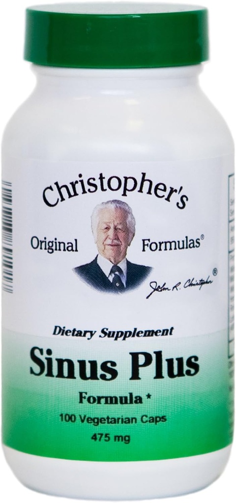 Christopher 's Original Formulas Sinus Plus, Sinus Dukung Kapsul, Whole Herb Synergistic Blend, 100 Count