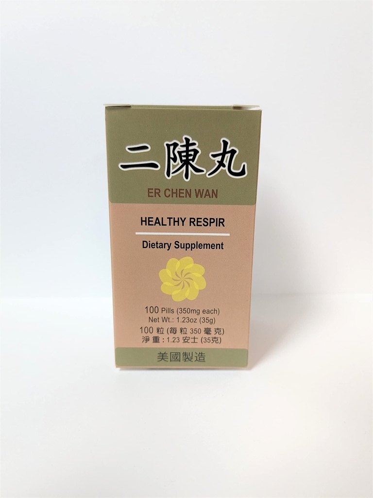 Lao Wei Sehat Respir - Er Chen Wan Herbal Suplemen Membantu Fungsi Bronkial, Sistem Repiratory 350mg 100 Pil Dibuat di AS
