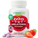 Anak-anak Melonalin 1 mg Dapat Dicuci dengan L theanine, Chamomile dan Lemon Balm Ekstrak Tablet Yang Disajikan - Natural Berry Flavor - untuk Bantuan Jatuh dan Tetap Tidur - untuk Anak-anak - 120 Chewables