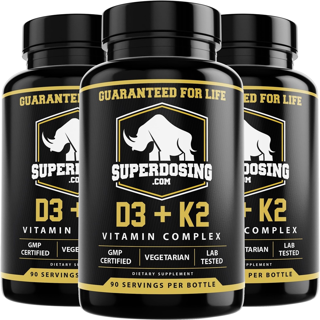 Nilai terbaik, Max Kekuatan 10.000 iu Vitamin D3 dan 1500 mcg Vitamin K2 Suplemen 3 Botol. D3K2 Vitamin dan Suplemen Kesehatan. D3- K2 MK4 Kapsul, Terbaik K2D3 Vitamin untuk Sistem Imune