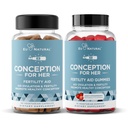 Eu Conception Natural Conception for Her Capsules & Gudle - Aids Ovulasi, Hormonal Saldo, & Regular Siklus - 60 Capsules + 75 Strawberry Flavor Gummies