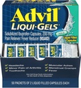 Advil Liqui- Gels Pain Reliever / Fever Reducer, Solubilized Ibuprofen 200mg, 2 / Packet, 50 Paket / Box (016902)