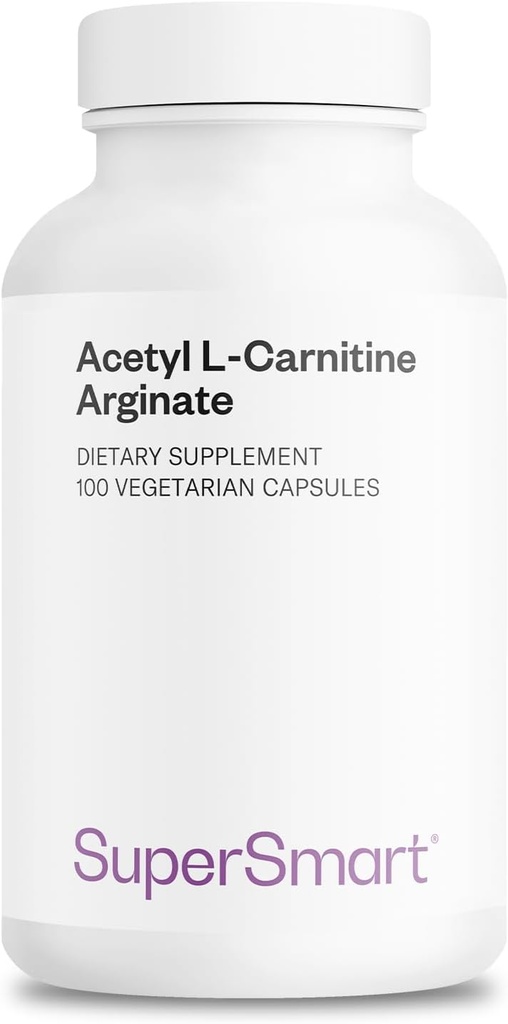 Supersmart - Acetyl L Carnitine Arginate 1000 mg per Hari - Acids Amino - Popular Brain Suplemen 124; Non- GMO & Gluten Bebas - 120 Vegetarian Capsules