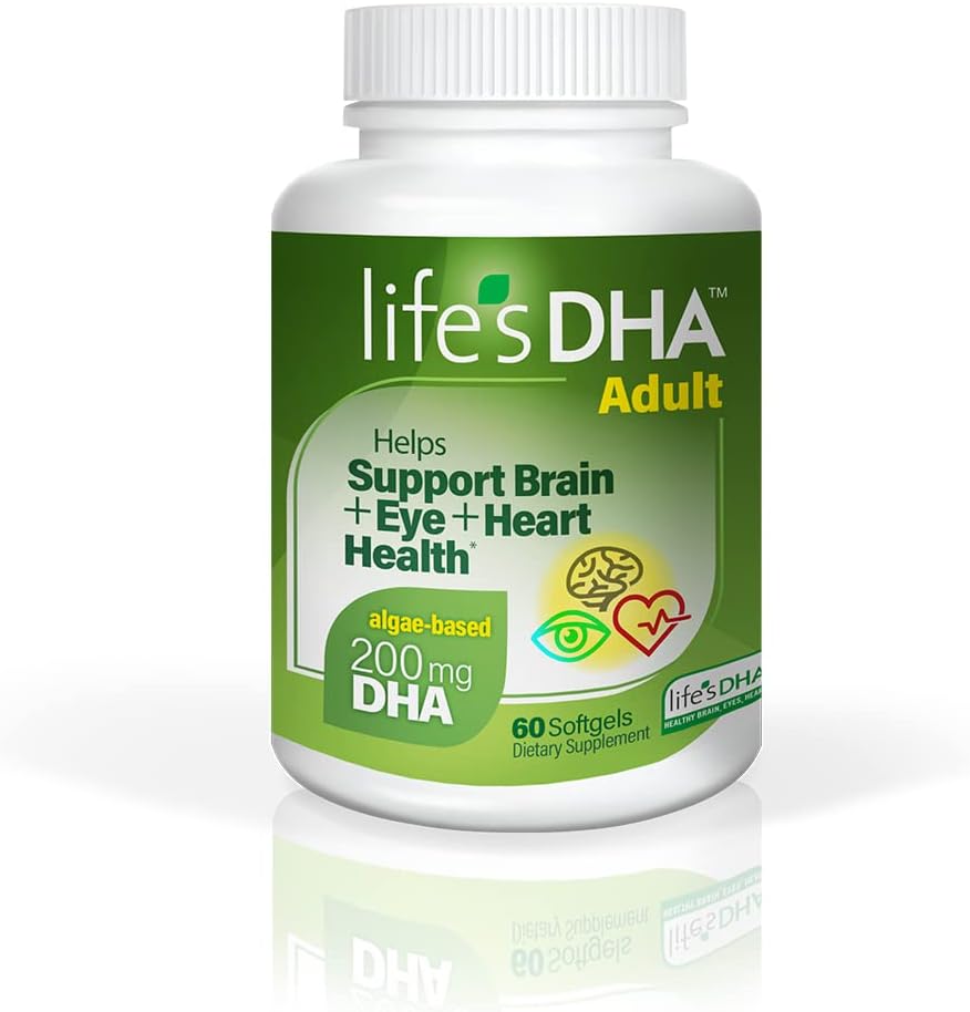 Life 's DHA All- Vegetarian DHA Dieter Support a Healthy Brain, Eyes & Heart, Non-GMO Dari Sustainable Softgels 200 mg dari DHA Omegaga- 3 60 Softgels