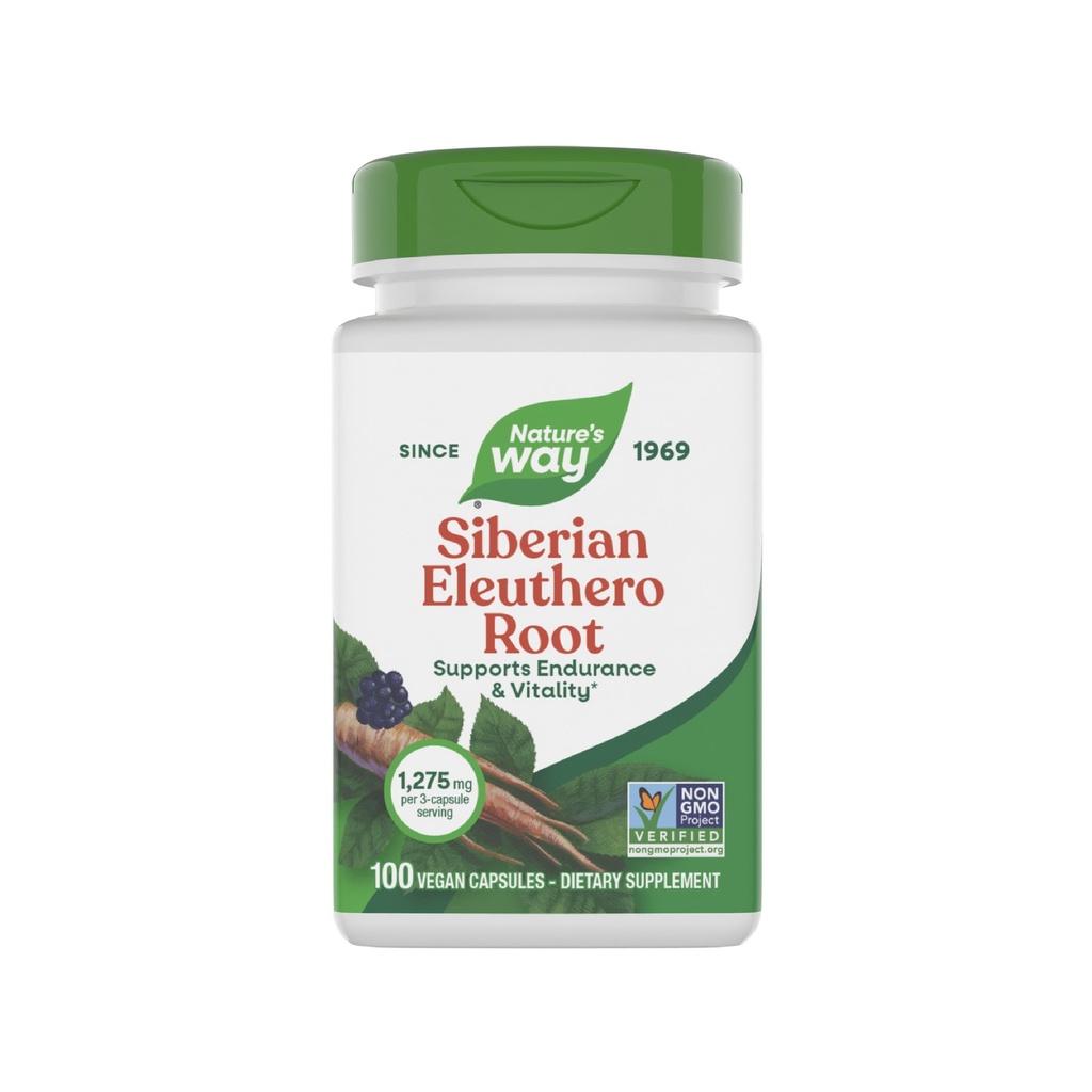 Jalan Alam Premium Herbal Eleuthero Root Suplemen, Pendukung Endurance & Vitalitas *, Adaptogen *, 1.275mg per 3- Capsule Serving, Proyek Non-GMO Diverifikasi, 100 Capsules (Packaging May Vary)