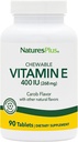 NaturesPlus Vitamin E, Natural Carob Flavor - 90 Chewable Tablet, Paket 2 - Free Radical Defense & Overall Wells-Being - Vegetarian, Gluten Free - 180 Total Servings