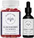 Elderlane Elderberry Tincture dan Elderberry Gummies - Forrenced RD Applials - Ammune Support Suplemen untuk Dewasa dan Anak-anak - 2 Oz Drops dan 60ct Gummies
