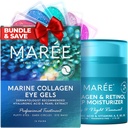 MAREE Eye Gels & Collagen Moisturizer Face Cream Bundle - Under Eye Gels for Puffy Eyes and Dark Circles, Anti Aging Face Cream with Hydrating Effect - Marine Colluren & Hyaluronic Acid, Retinol