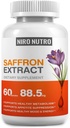 Suplemen Saffron, Sofron Organik Ekstrak Katup untuk Kesehatan Mata & Hati, Appetite Supressant untuk Weight Los Women, Support Immune System, Metabolisme Booster, Non-GMO
