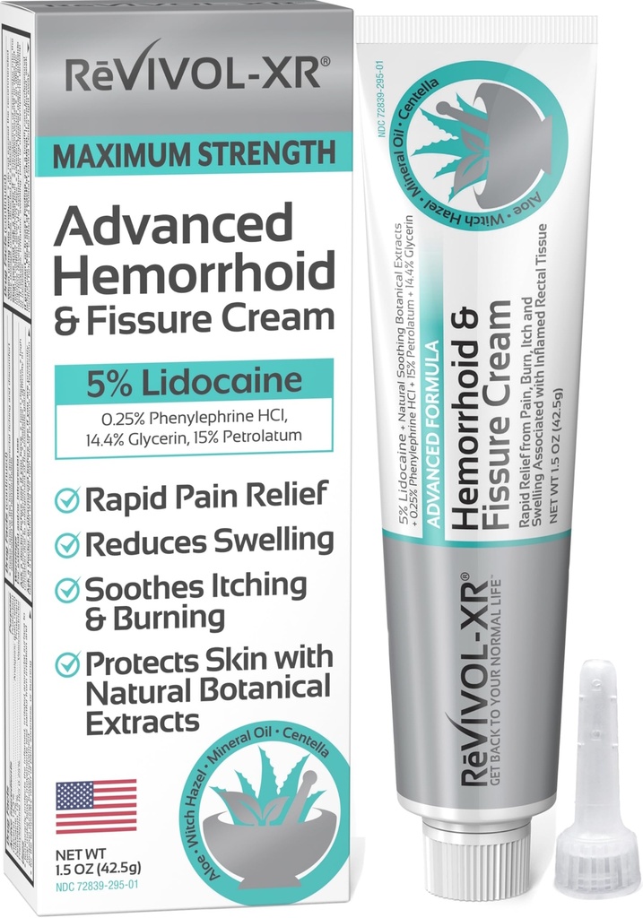 Advanced Heembehoid Treatment. 5% Lidocaine + Shrinks + Protects Skin + Witch + Botanicals, External & Internal Use. Most OTC OVASE & Fissure Cream, Fast Relief, Made in USA.