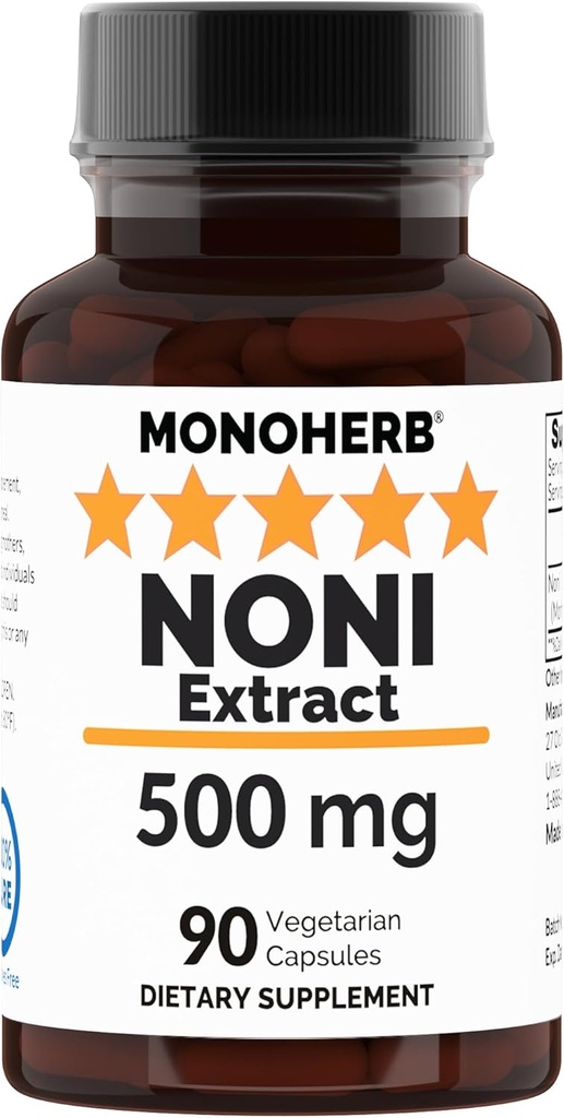 NONI Ekstrak 500 mg - 90 Veg Capsules - Morinda Citrifolia - 90 Hamba