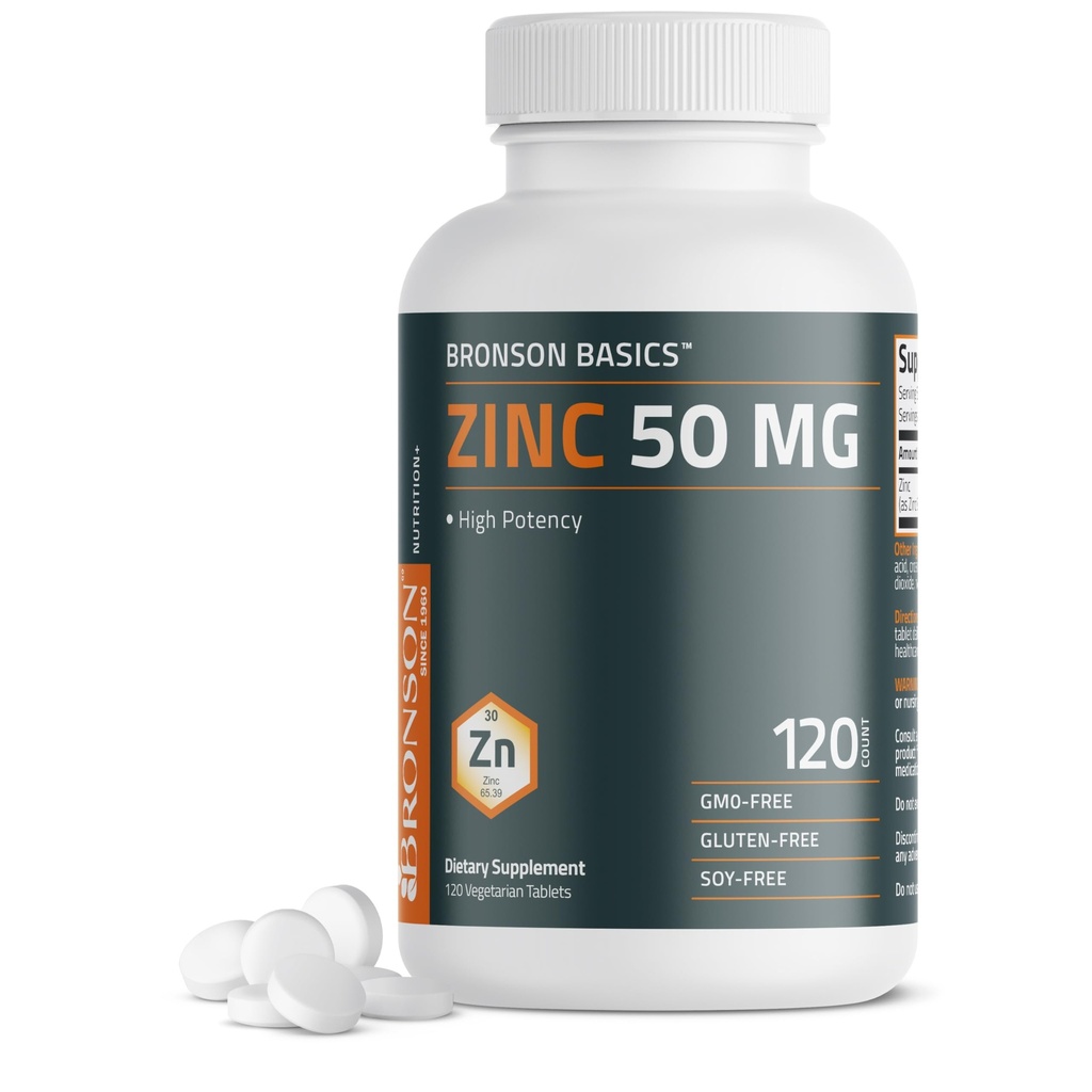 Bronson Zinc 50 MG High Potency Support Skin Health