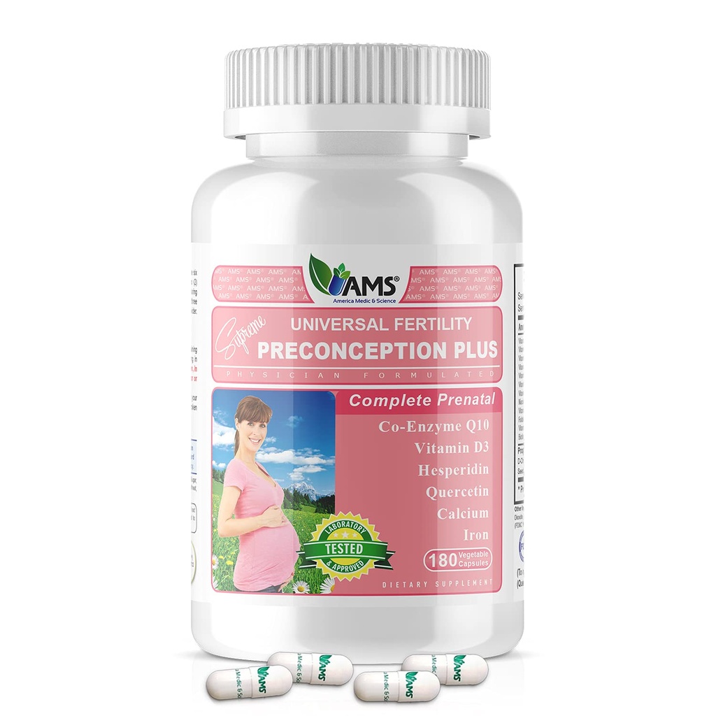 Amerika Medic & Science Preception Plus (180 Capsules) Konsep dan Suplemen Fertility 12.4; Physician Formulated Pil untuk Mendukung Konsep 124; Prenatal Vitamin Terbaik bagi Perempuan Mencoba Untuk Conceive