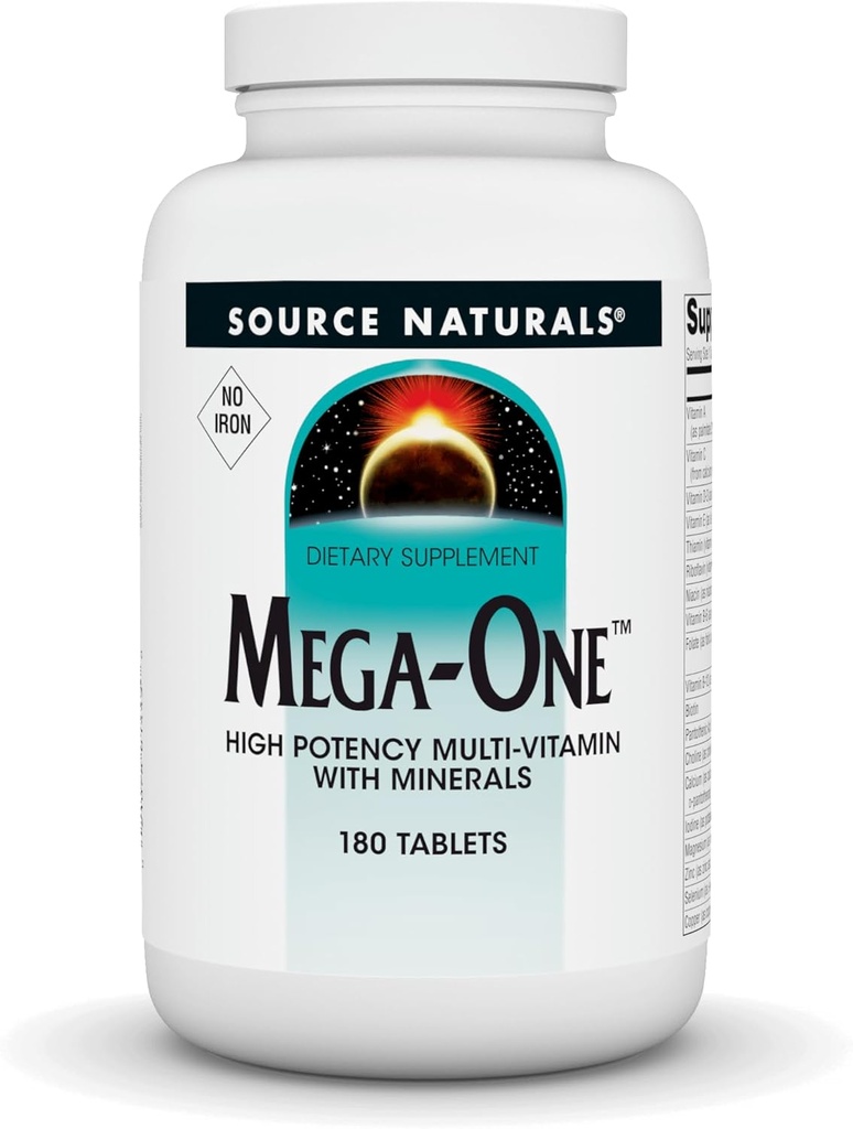 Sumber Mega- Vitamin dengan Mineral, Tidak Besi - 180 Tablet