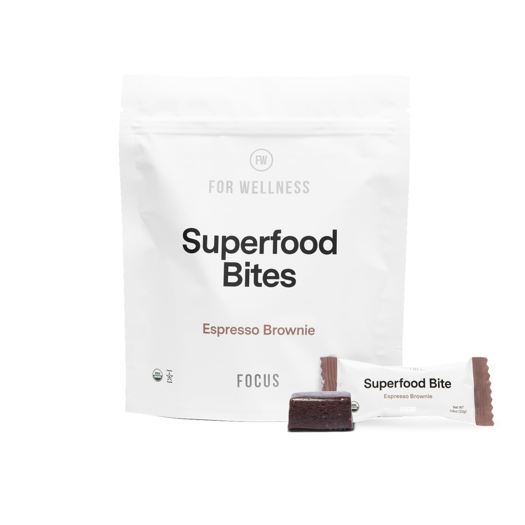 Untuk Wellness Superfood Focus Bites (10 Count), Cocoa Espresso Brownie
