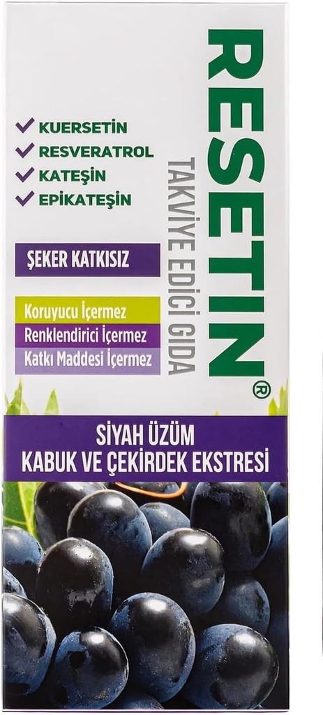 DEMMEX RESETIN Black Grape Skin and Seed Liquid Extract, Grape Polyphenol Konsentrasi, 47 mg / ml Total Polyphenol - 682X Lebih dari Red Wine, Resveratrol, Quercetin, Catecins, 250ml - 8.45 Fl Oz (1)