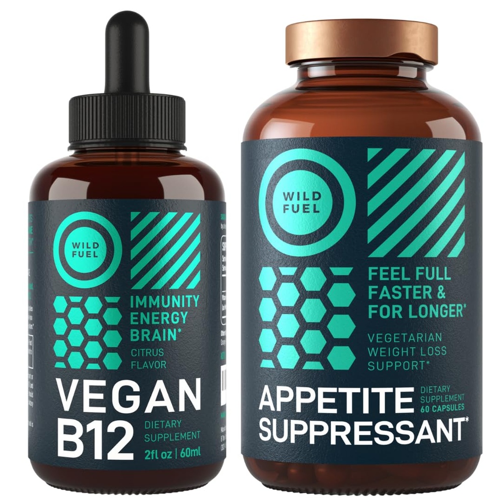 WILD FUEL Appetite Suppresan untuk Weight Loss dan Vegan B12 Liquid Bundle
