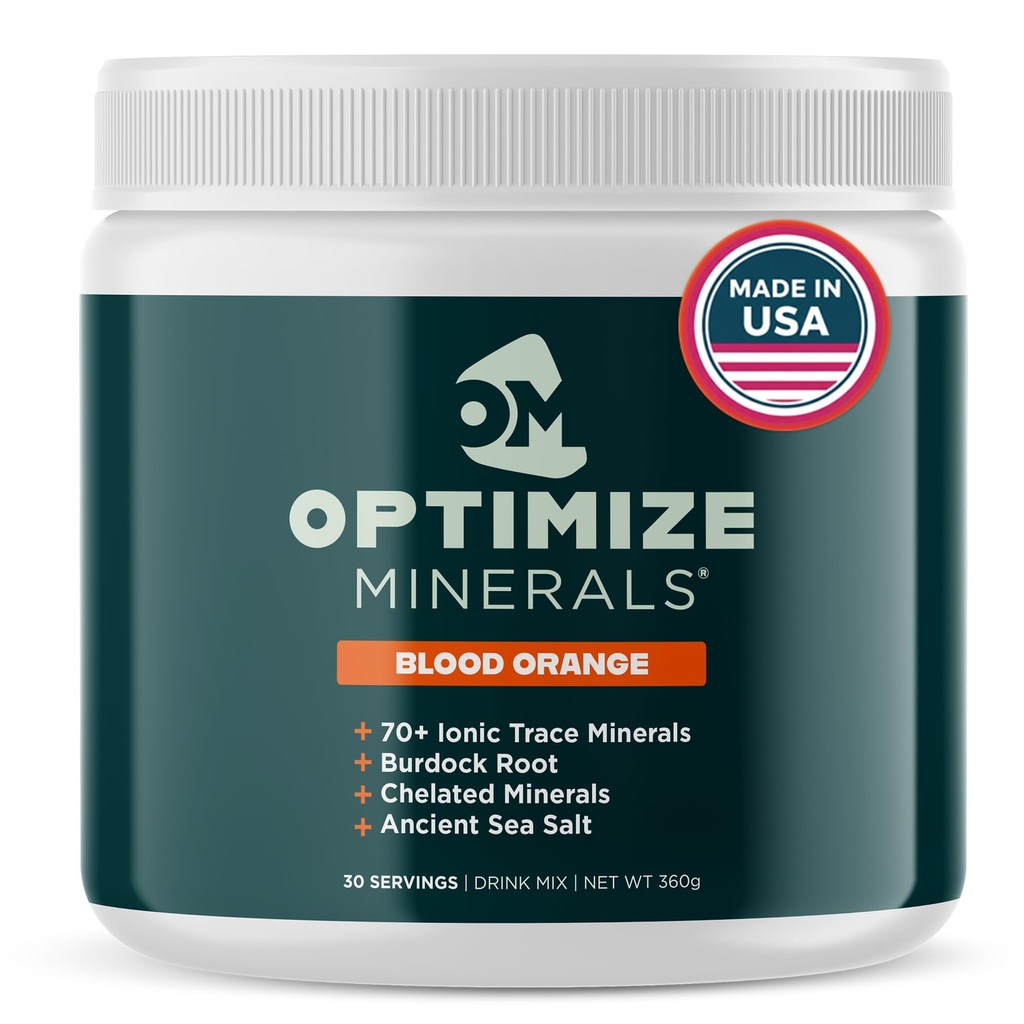 Optimasikan Mineral Multi Mineral - New Look Same Daily Formula - Magnesium, Electrolite & Trace Mineral Suplemen - Gluten Free Vitamin Drink for Optimal Wellness - Blood Orange, 30 Servings