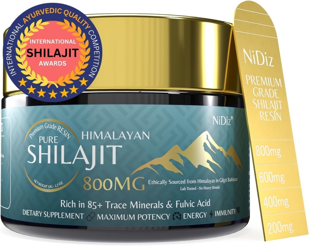 100% Murni Shilajit Resin, 800MG 5-in-1 alam Ayurvedic Herbs, 50g
