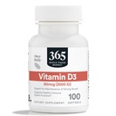 365 oleh Whole Foods Market, Vitamin D3 Softgels, 2000 IU, 100 CT