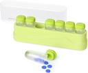 Weekly Pill Organizer 1 Time a Day, KOVIUU Removable Pill Box 7 Day, Portable Travel Pill Case, Once Daily Medication Container Holder, Week Pillbox Dispenser for Vitamin Medicine Suplemen, Green