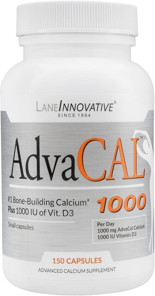 Lane InnovaCAL - AdvaCAL 1000, AdvaCAL Calcium Suplement, Easy to Swallow Extra Small Capsule, Supports Increased Bone Density (50 Pelayan)