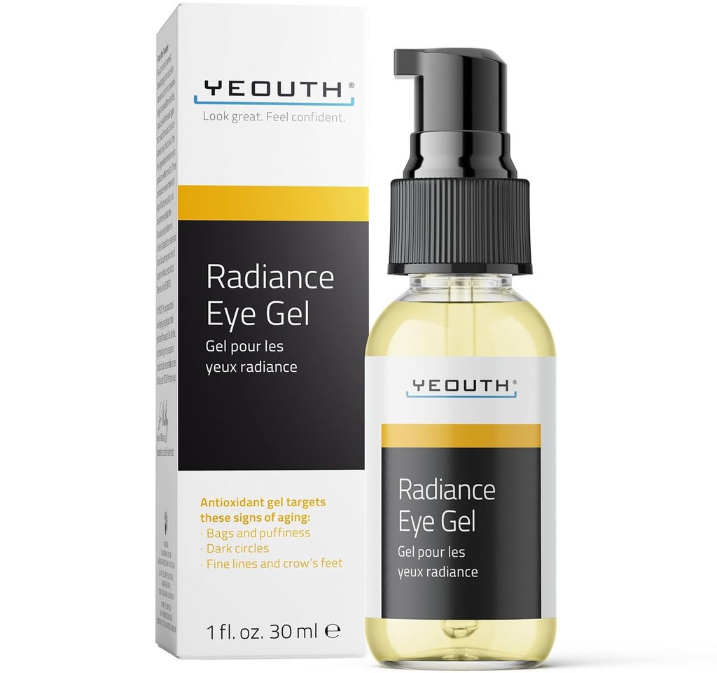 YEOUTH Under Eye Gel with Hyaluronic Acid, Skin Care Targets The Appareness, Dark Circles & Under Eye Bags, Revitalisasi Hydrating Skincare 1oz