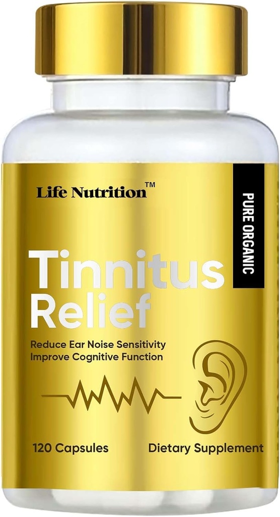 Hidup Nuklir 1200MG Tinnitus Relief untuk Telinga Berdering, OTC Flavonoid Ear Kesehatan Vitamin, Bioflavonoid & Vitamin C, 120 Caplets