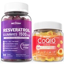 Sugar Free Resveratrol Gummies 1500mg + CoQ10 200mg 100mg Filled Gummies dengan dukungan Magnesium Kesehatan Penuaan & Umur Panjang