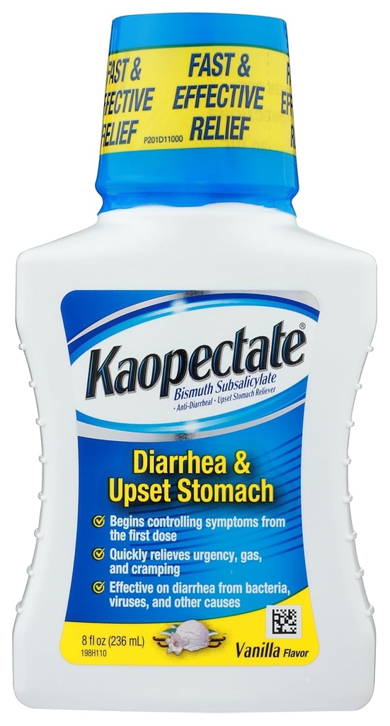 Kaopectate Multi- Symptom Relief for Diare Upset Stomach in Vanilla, 8 Fl Oz