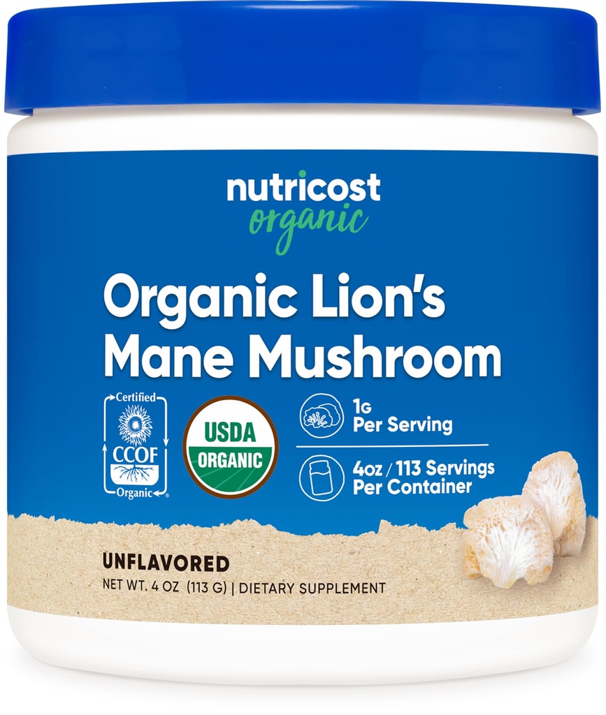 Nutricost Organic Lion 's Mane Mushroom Powder 4oz