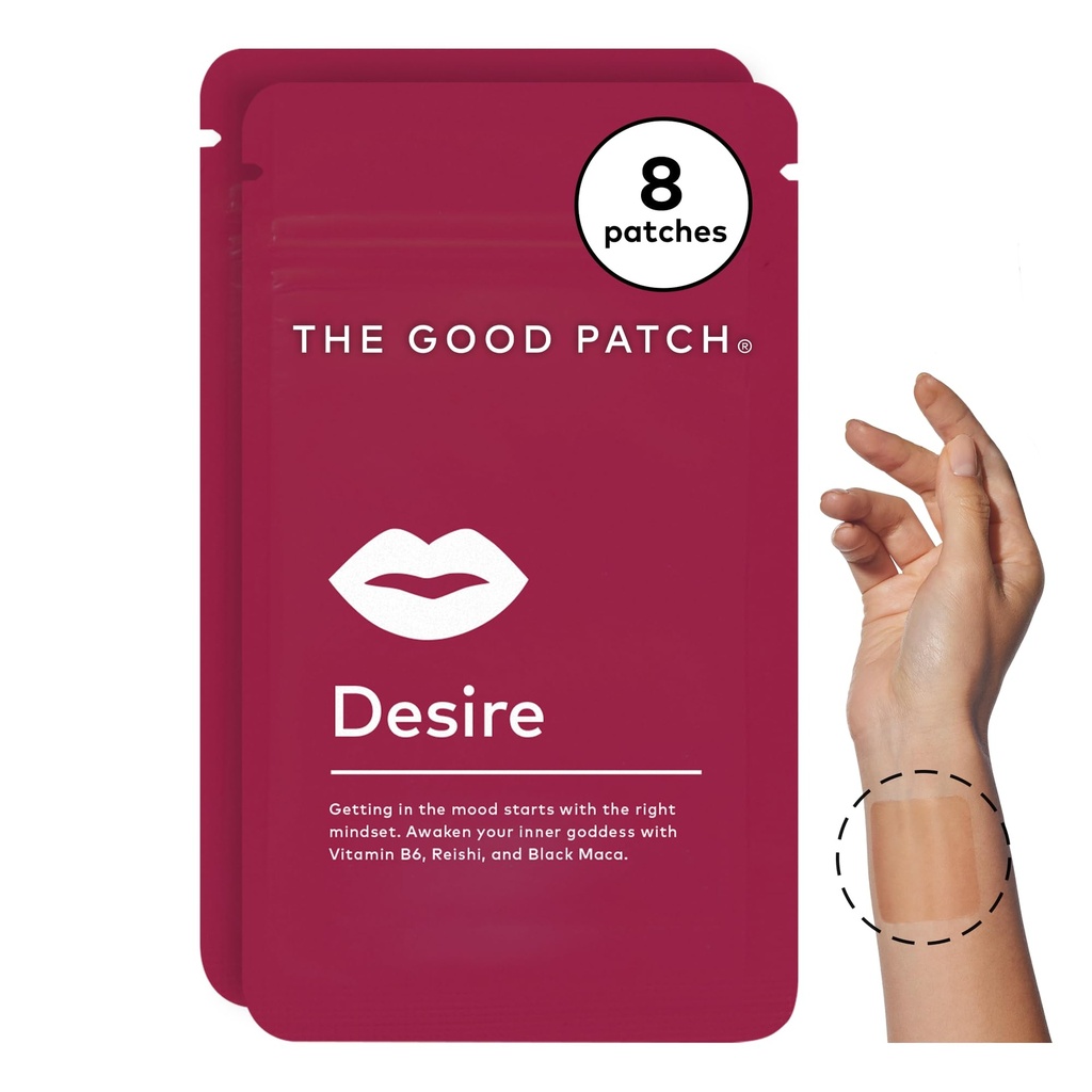 The Good Patch Desily Wellness Patches, Get in the Mood, Natural with Vitamin B6, Reishi, Black Maca, Plant pouned Wearable Wellness, Botanical and Vitamin (8 Total Patch)