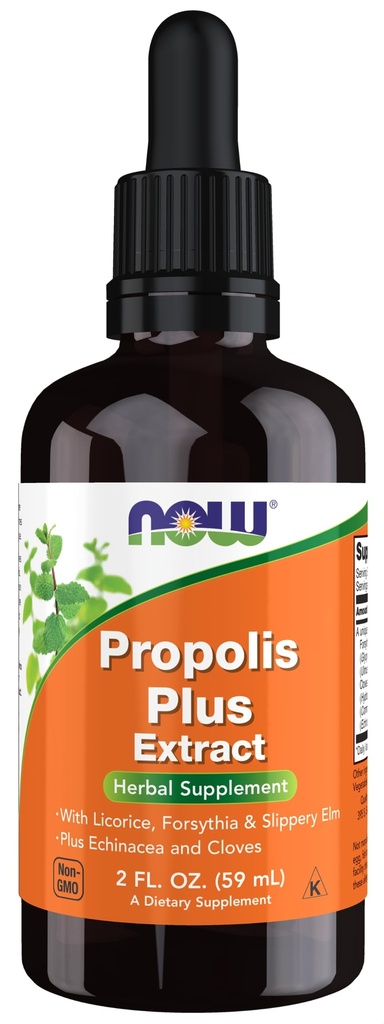NOW Foods Supplemen, Propolis Plus Ekstrak Cair dengan Dropper, Herbal Supplemen, 2-Ounce