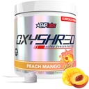 EHP Labs OxyShred Pre Workout Powder - Powder pretraining dengan L Glutamine & Acetyl Carnitine, Energy Boost Drink - Peach Mangga, 60 Servings