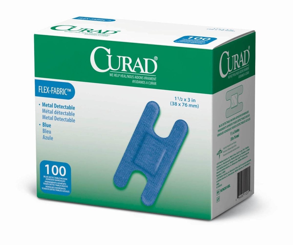 Cumad Knuckle, Woven Blue Detectable Bandage, 100- Count