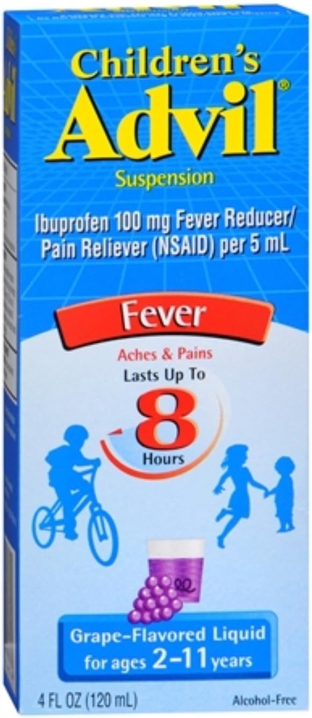 Penggantungan Anak Advil, Grape 4 oz (Paket 6)