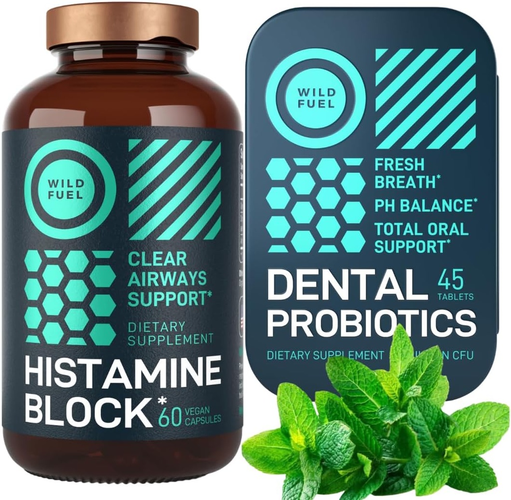 WILD FUEL Dental Progration Mint and Histamine Blocker Relief and Oral Health Bundle