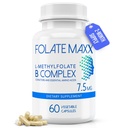 L-Methylfolat + B12 Methylcobamin & B6 Blend (7.5mg) - 60 Capsules - Penyelesaian B-Aktif dengan Cofactors & EsculAmino Acids - Non GMO, Gluten Free, No Filler