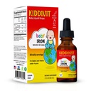 Kiddivit Baby Iron Liquid Drops with Vitamin B12 & Folate - Gentle Iron Suplemen - 60 Daily Servings, Inulin Fortened Prebiotic Fiber - Sugar Free, Gluten Free, Vegetarian, 2oz