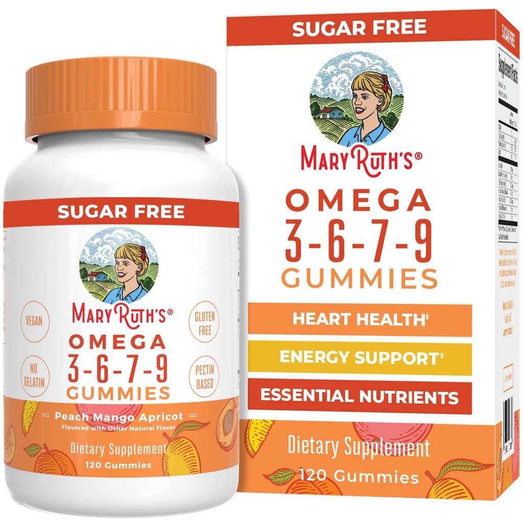MaryRuth Organics Vegan Omega 3 6 7 9 Gummies 124; Sampai ke 4 Bulan Supply 124; Omega 3 Suplemen dengan Flaxseed Oil 124; Omega 3 Gummies Jangan Rasa Ikan 124; Nor-GMO 124; 120 Count