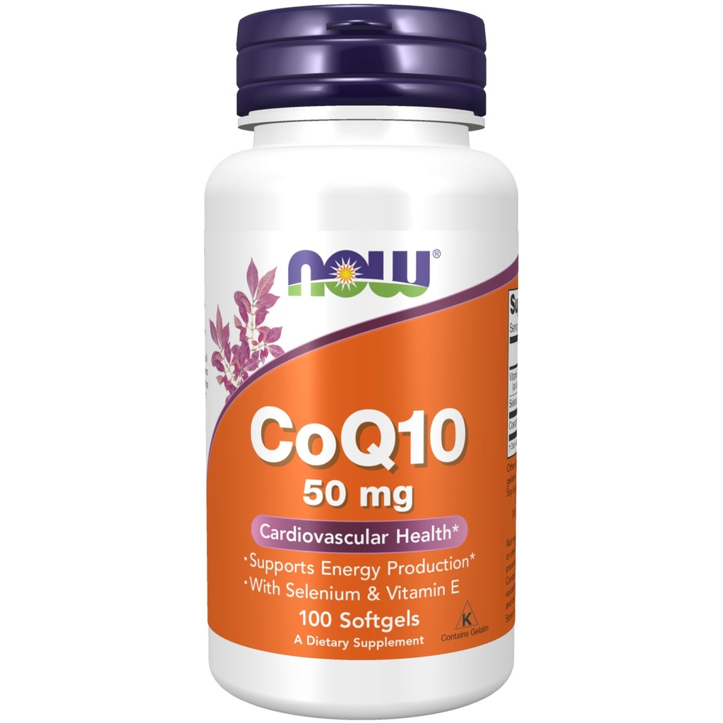 Suplemen SEKARANG, CoQ10 50 mg, Farmasi Tingkat, Formulir All- Trans yang dihasilkan oleh Fermentasi, 100 Softgels