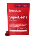 Humann SuperBeats Heart Chews, Beet Root Powder Suplemen Energi, Nitric Oxide and Blood Pressure Support, Grape Seed Extract & Non- GMO, Heart Health, Paxeate Berry Flavor, 60 Count