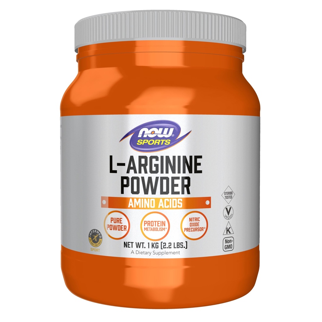 NOW Foods Sports Nutition, L-Arginine Powder, Nitric Oxide Precursor, Acids Amino, 2.2- Pound