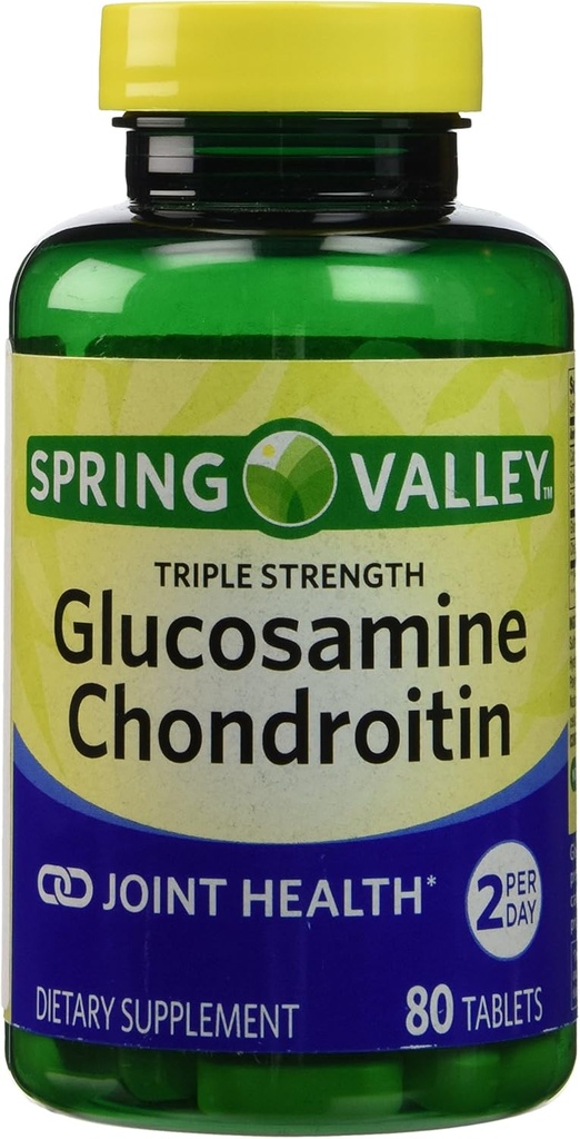 Spring Valley - Glucosamin Chondroitin, Triple Kekuatan, 80 Tablet