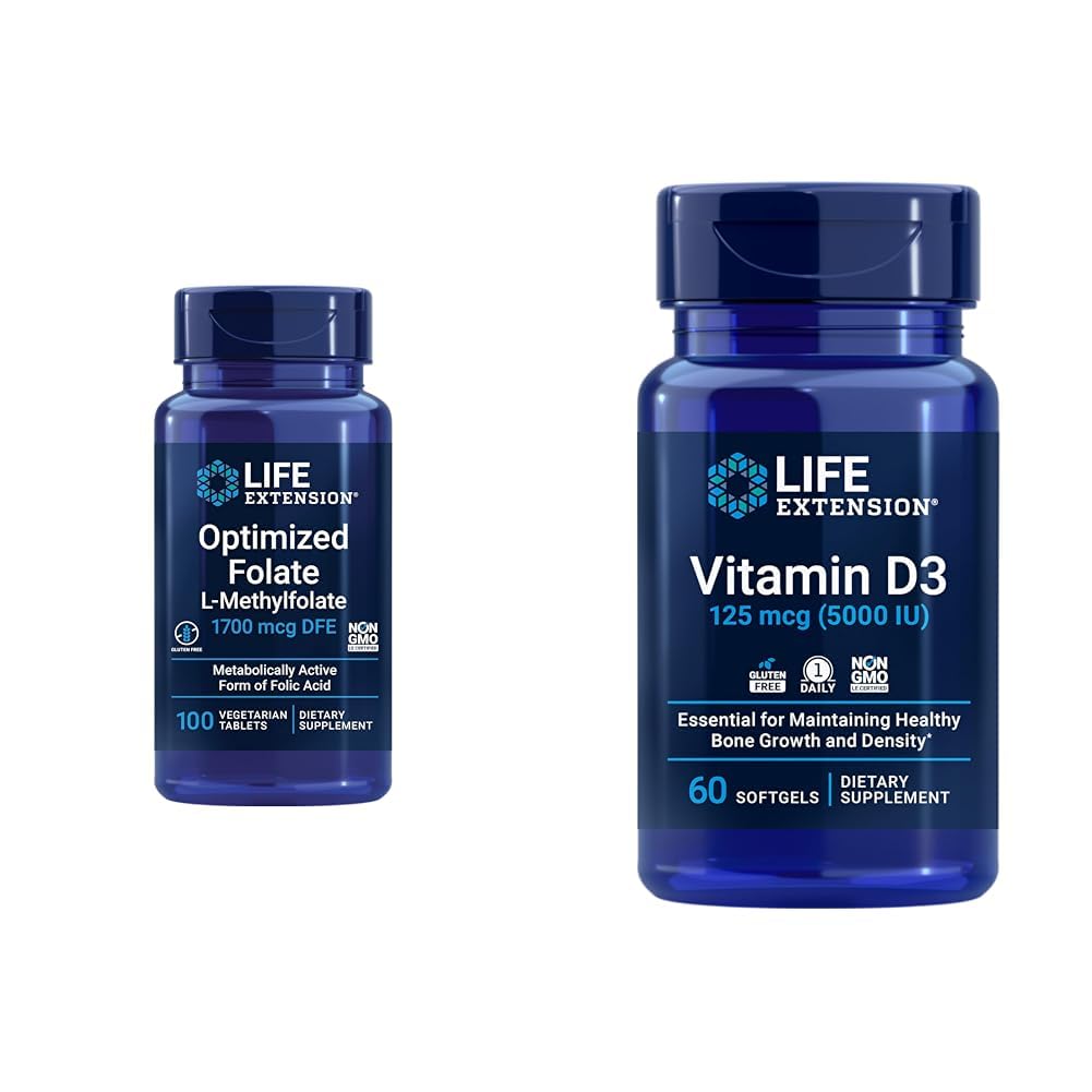 Ekstensi Hidup Optilated Heart & Brain Dukungan Tablet dan Vitamin D3 Bone, Otak & Imune Health Softgels - 100 tablet, 60 Softgels