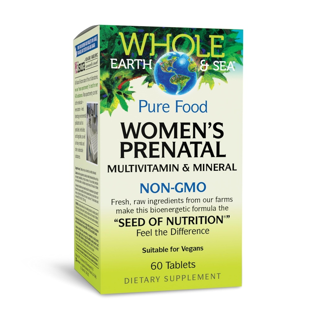 Faktor Alam Seluruh Bumi & Laut, Prenatal Multivitamin dan Mineral, Whole Food Suplemen, Vegan, 60 tablet