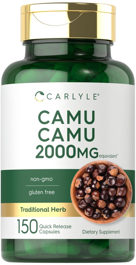 Carlyle Camu Camu dengan Vitamin C 124; 2000mg 124; 150 Capsules 14; Herb Extract Suplement = 124; Myrciaria Dubia 124; Non-GMO dan Gluten Free